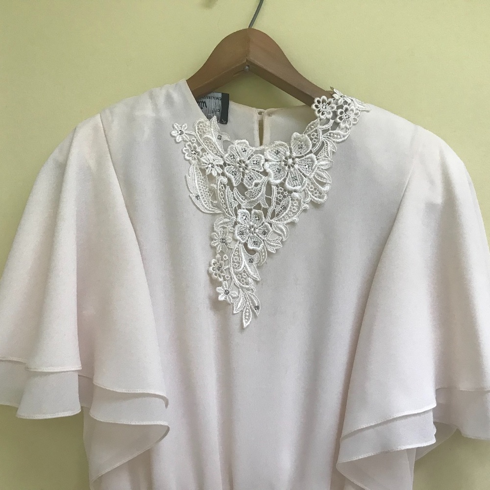 Vintage Ursula of Switzerland Pink Lace Dress